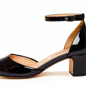 Kids Black Patent Shoes Durable Comfortable Fit Sizes 1-5-0