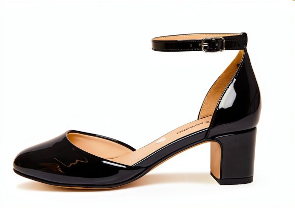 Kids Black Patent Shoes Durable Comfortable Fit Sizes 1-5-0