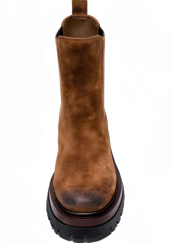 Steve Madden Womens Suede Chelsea Bootie Low Heel Ankle Boot-4