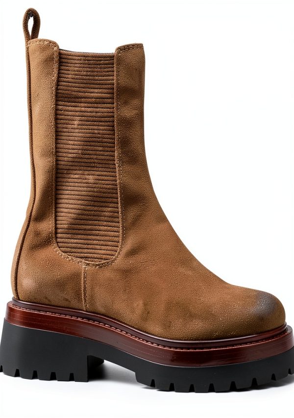 Steve Madden Womens Suede Chelsea Bootie Low Heel Ankle Boot-5