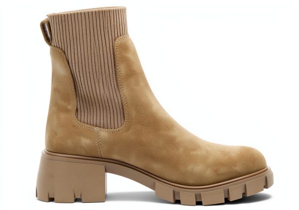 Steve Madden Womens Heeled Ankle Boot Lug Sole Knit Fabric-1