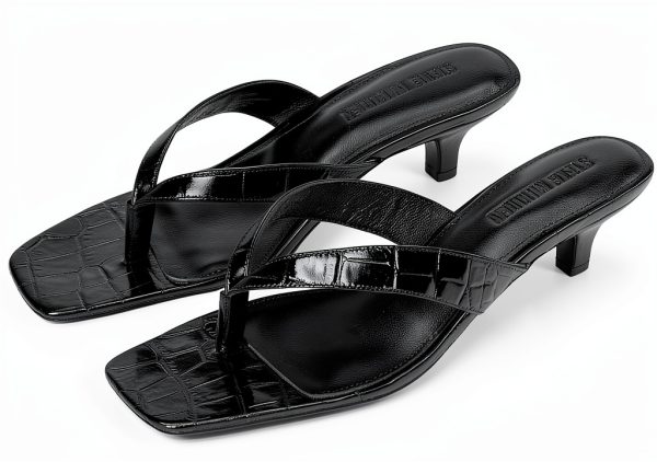 Black Croco Leather Shoes Mens Size 5 to 11 Premium-0