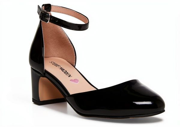 Kids Black Patent Shoes Durable Comfortable Fit Sizes 1-5-5