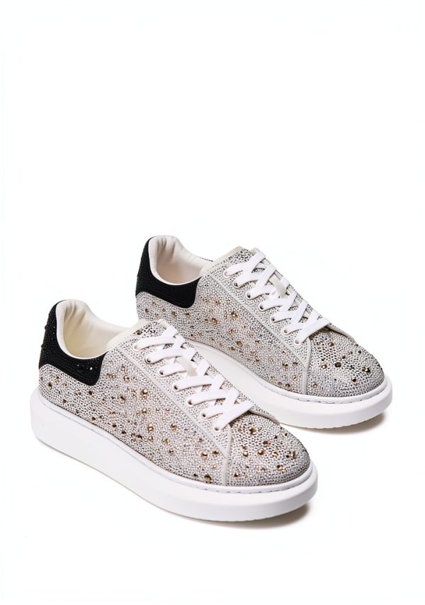 Steve Madden Womens Sneakers Silver Multi Lace-Up Fashion-5