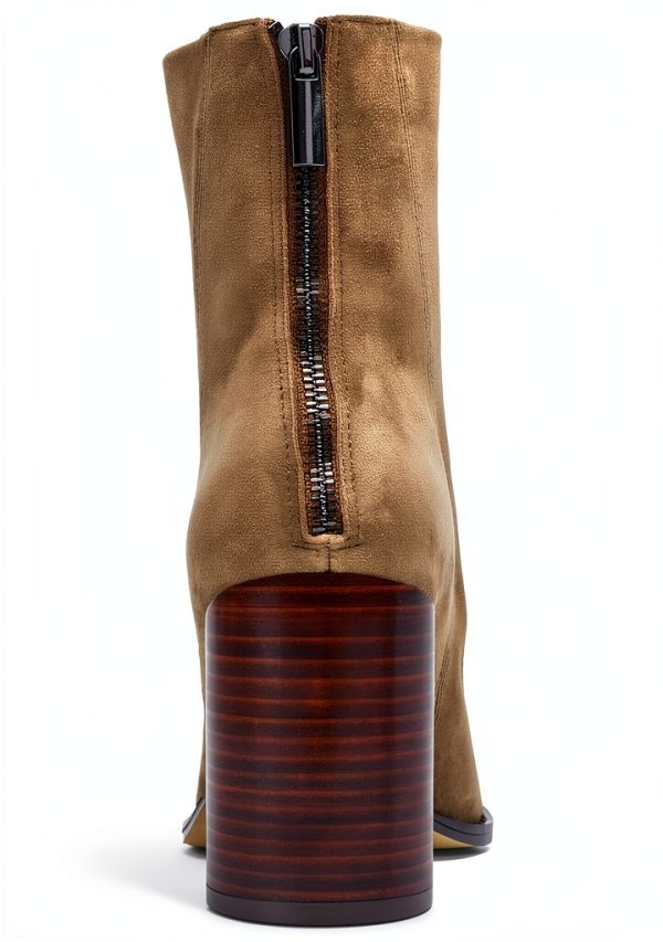 Taupe Suede Shoes Comfortable Fit Womens Casual Footwear-2