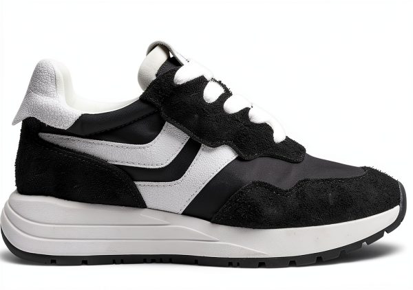 Black White Athletic Shoes Mens Running Comfort Support-5