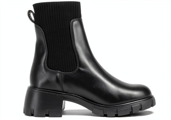 Steve Madden Womens Heeled Ankle Boot Lug Sole Knit Fabric-2