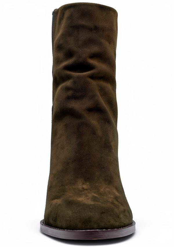 Olive Suede Shoes Comfortable Fit Womens Casual Footwear-1