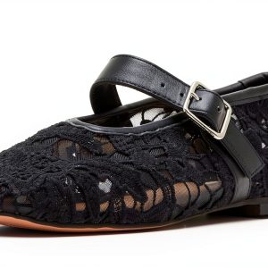 Black Lace Shoes Womens Comfort Fit Casual Footwear-0