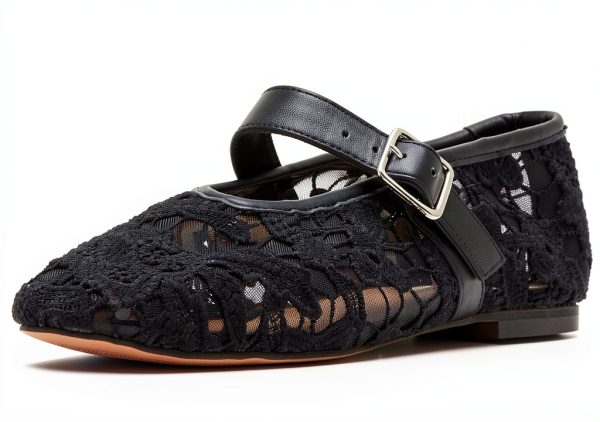 Black Lace Shoes Womens Comfort Fit Casual Footwear-0