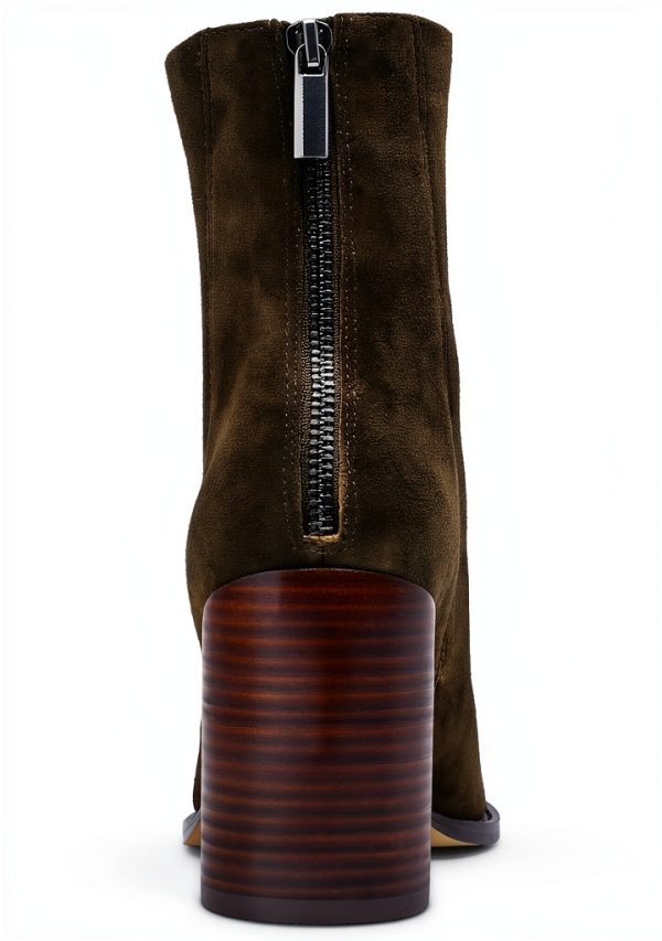 Olive Suede Shoes Comfortable Fit Womens Casual Footwear-2