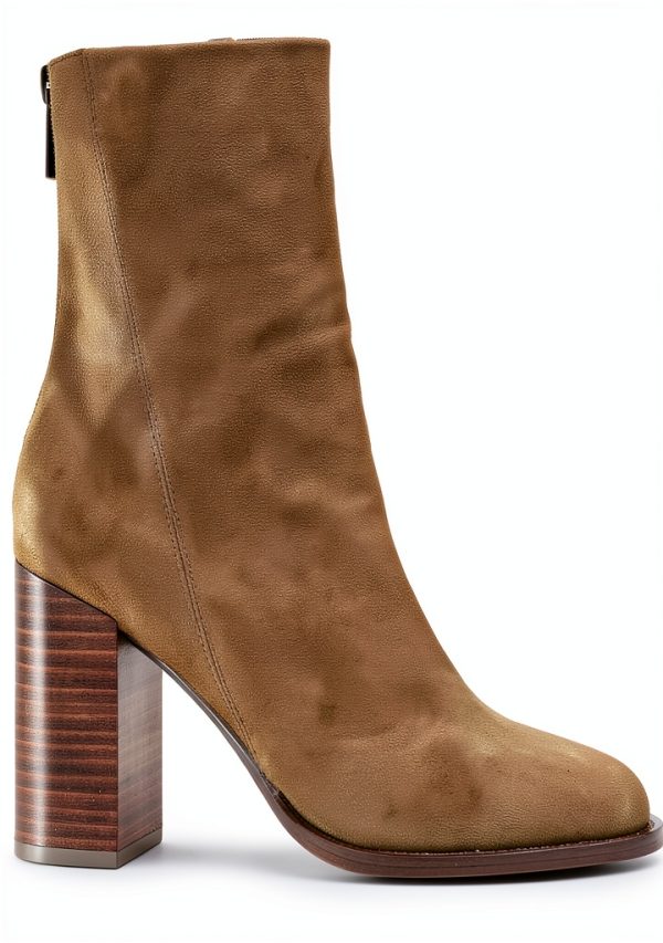 Taupe Suede Shoes Comfortable Fit Womens Casual Footwear-5