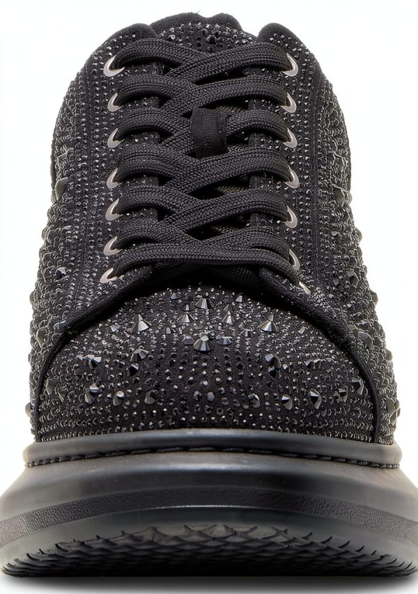 Steve Madden Womens Sneakers Silver Multi Black Rhinestone-1