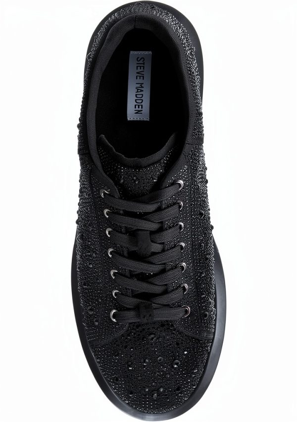 Steve Madden Womens Sneakers Silver Multi Black Rhinestone-4