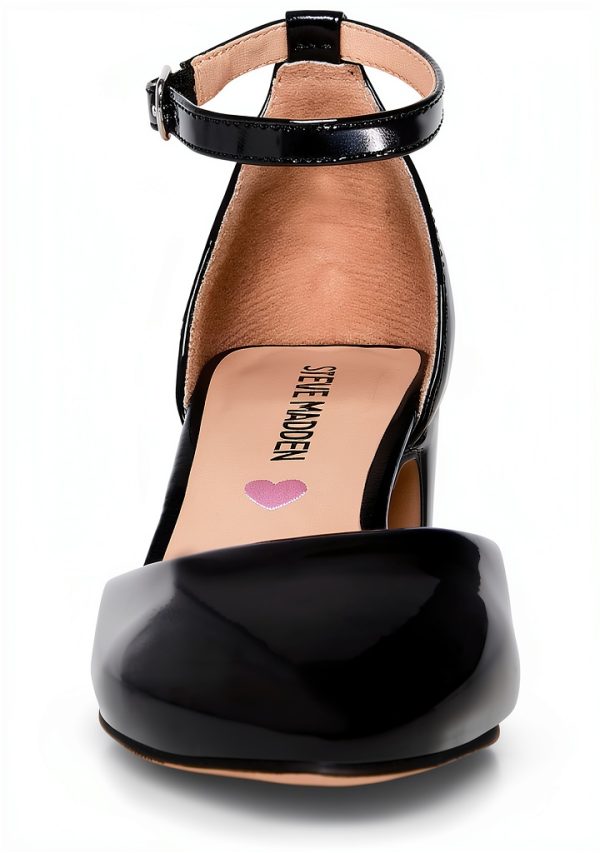 Kids Black Patent Shoes Durable Comfortable Fit Sizes 1-5-3