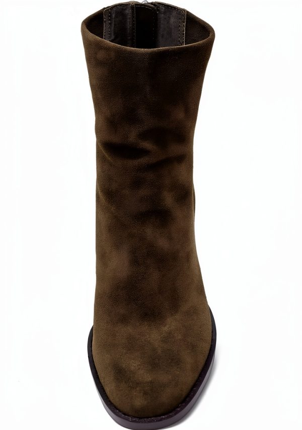 Olive Suede Shoes Comfortable Fit Womens Casual Footwear-4