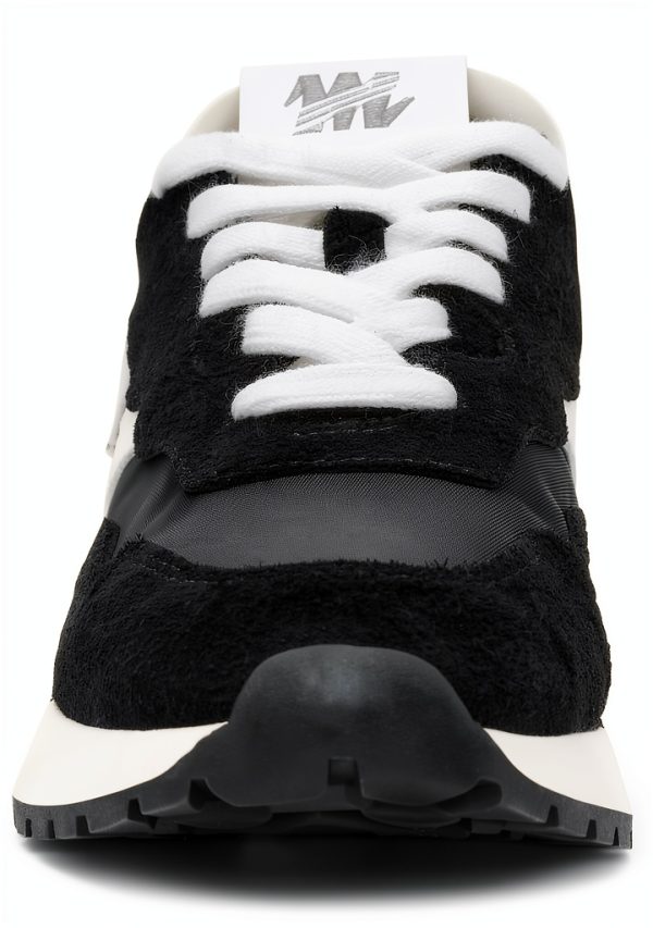 Black White Athletic Shoes Mens Running Comfort Support-1