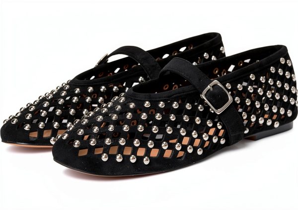 Black Stud Shoes Mens Footwear Durable Comfortable Sizes-0