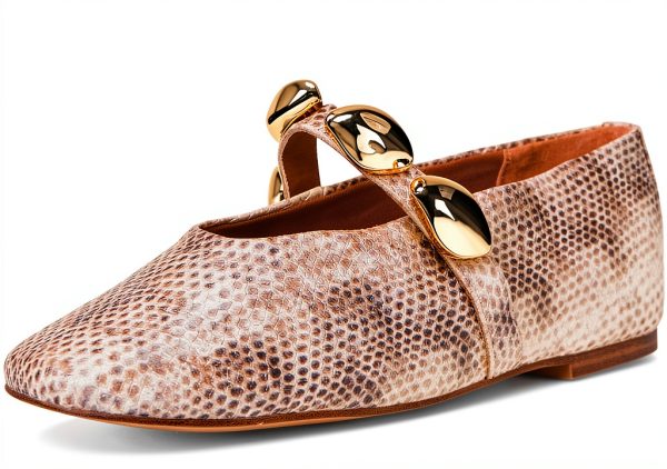 Steve Madden Poppin Ballet Flat Womens Leather Snake-6