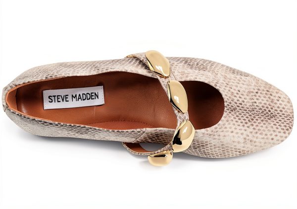 Steve Madden Poppin Ballet Flat Womens Leather Snake-1