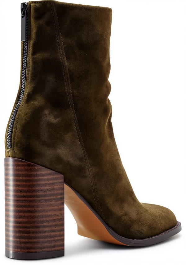 Olive Suede Shoes Comfortable Fit Womens Casual Footwear-6