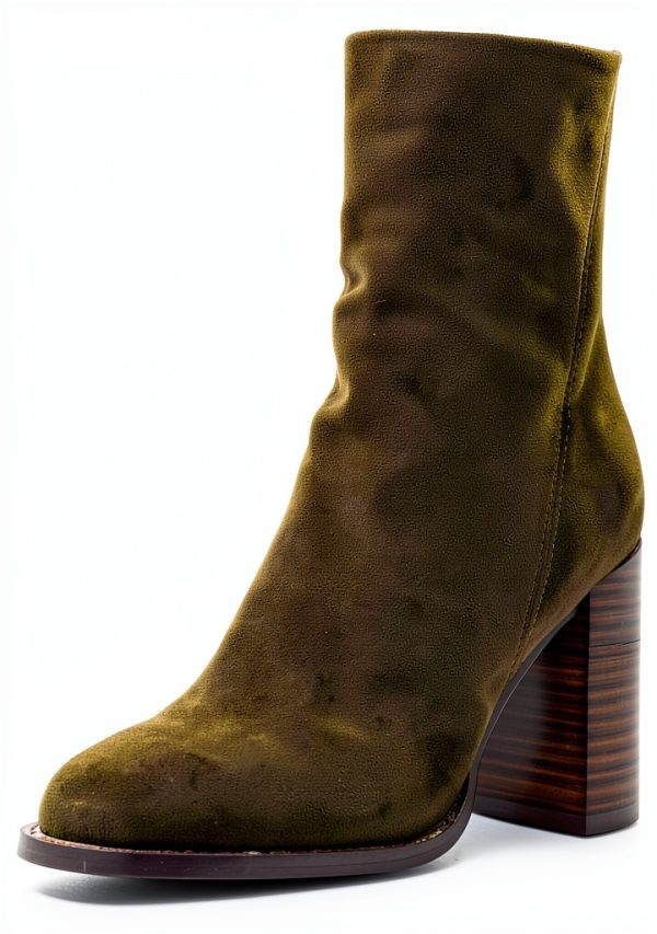 Olive Suede Shoes Comfortable Fit Womens Casual Footwear-0