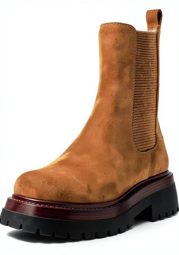 Steve Madden Womens Suede Chelsea Bootie Low Heel Ankle Boot-0