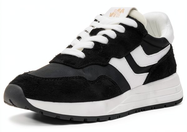 Black White Athletic Shoes Mens Running Comfort Support-0