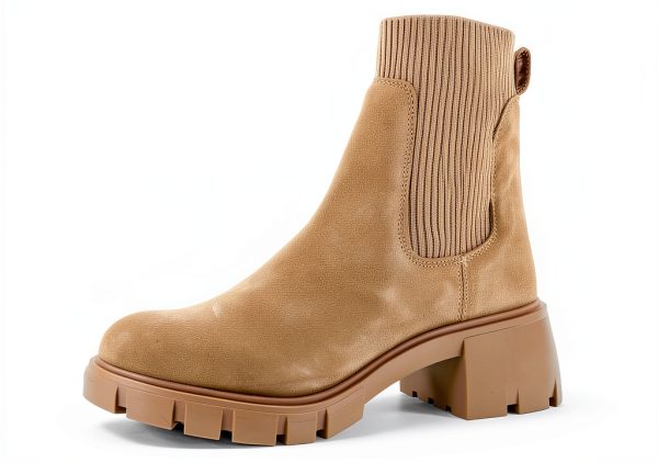 Steve Madden Womens Heeled Ankle Boot Lug Sole Knit Fabric-0