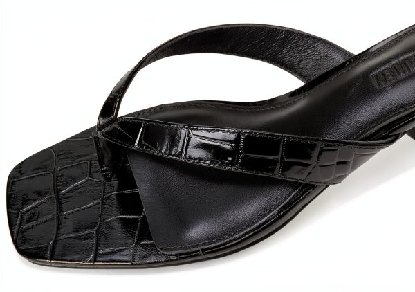 Black Croco Leather Shoes Mens Size 5 to 11 Premium-5