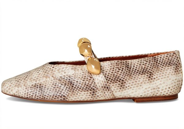 Steve Madden Poppin Ballet Flat Womens Leather Snake-3