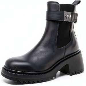 Black Distressed Leather Boots Mens Size 5 5 to 11-0