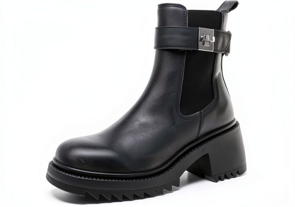 Black Distressed Leather Boots Mens Size 5 5 to 11-0