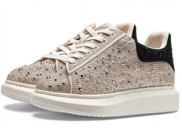 Steve Madden Womens Sneakers Silver Multi Lace-Up Fashion-0