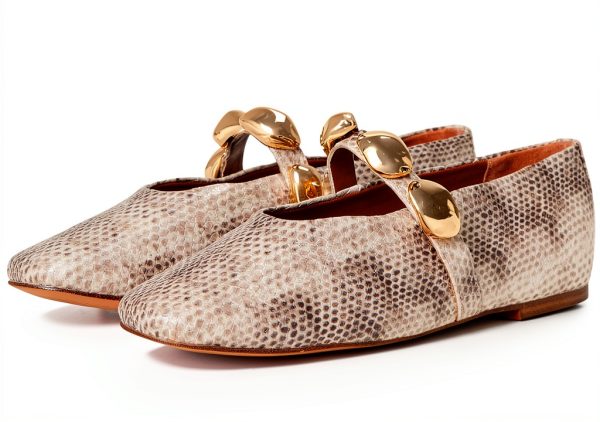 Steve Madden Poppin Ballet Flat Womens Leather Snake-0