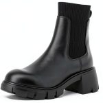 Steve Madden Womens Heeled Ankle Boot Lug Sole Knit Fabric-0