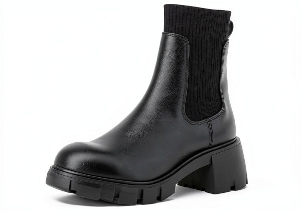 Steve Madden Womens Heeled Ankle Boot Lug Sole Knit Fabric-0