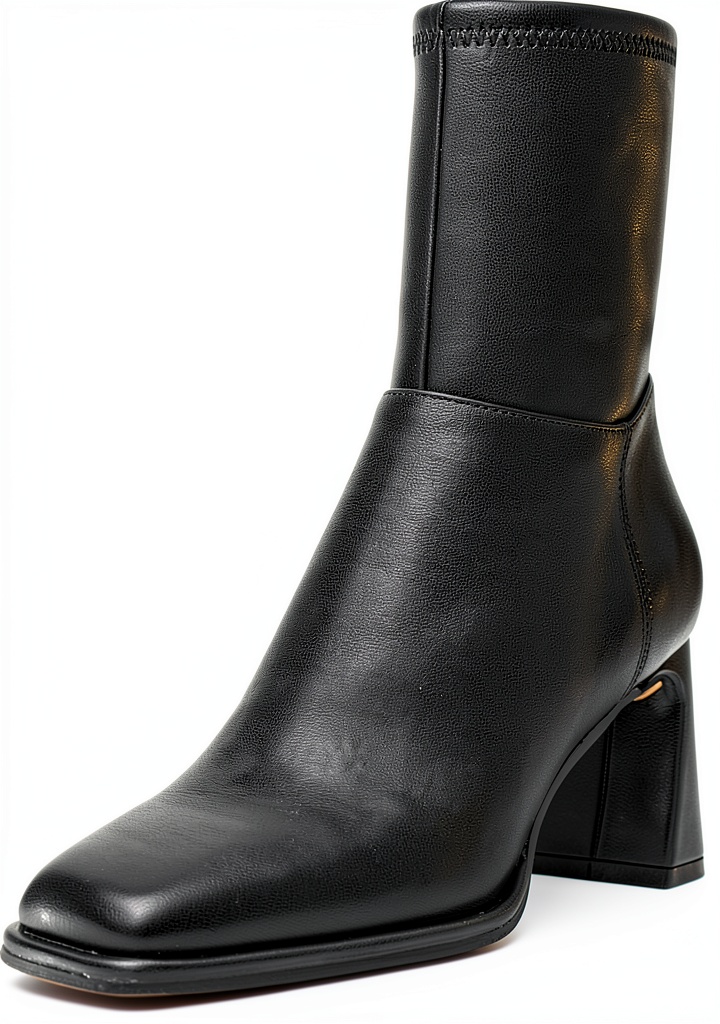 Black shoes displayed on a neutral background